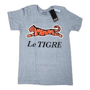 Le Tigre T Shirt Small Size / Gray Color/ Short Sleeve/ Front Graphic Tee